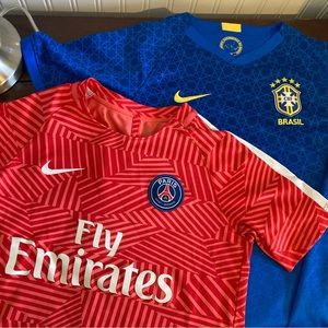 Youth soccer jerseys PSG and Brasil